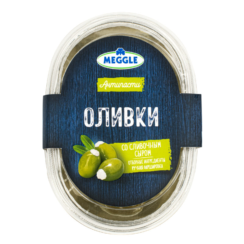 Оливки Meggle со сливочным сыром, 210г — фото 1