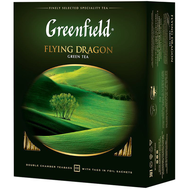 Чай Greenfield Flying Dragon зелёный в пакетиках, 100х2г — фото 1