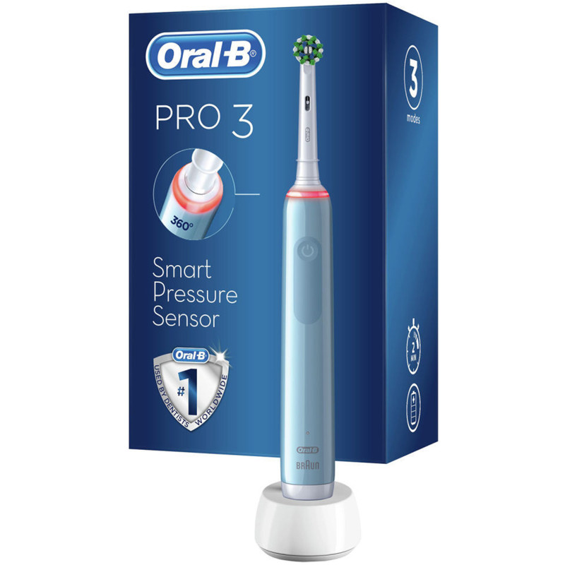 Зубная щетка Oral-B Pro 3 3500 электрическая голубая, 1шт