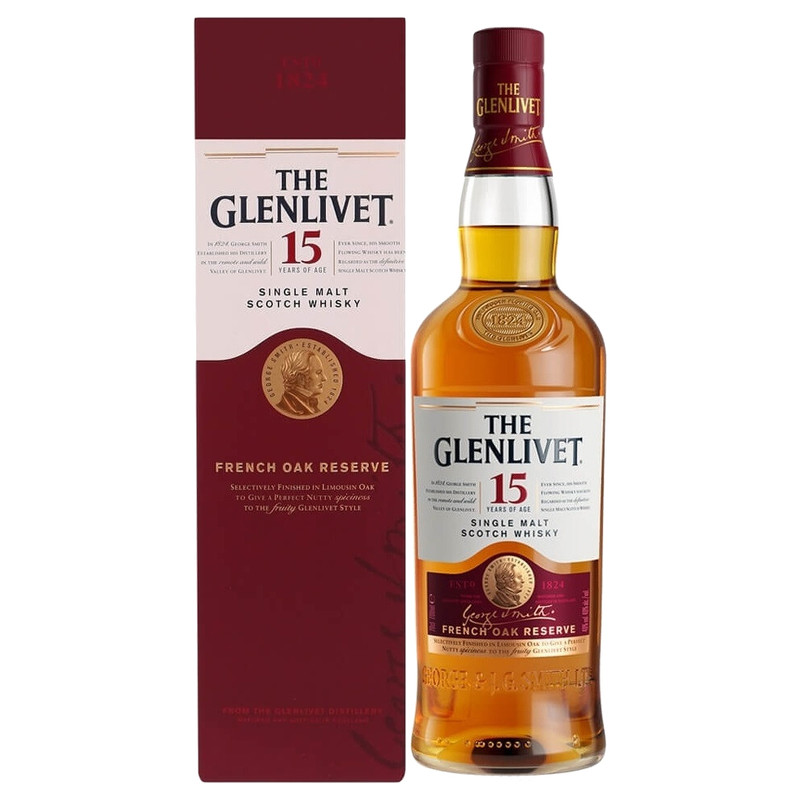 Виски The Glenlivet 15-летний 40% в подарочной упаковке, 700мл — фото 1
