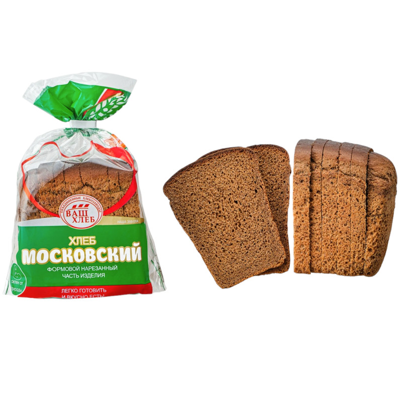 Хлеб Золотой колос Московский ржаной формовой нарезка, 400г — фото 1