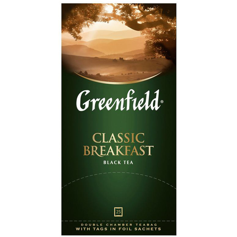 Чай Greenfield Classic Breakfast чёрный в пакетиках, 25х2г