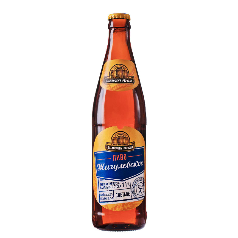 Пиво Balakovsky Pivovar Жигулевское светлое 4%, 500мл