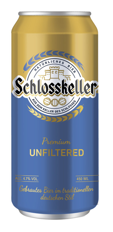 Пиво Schlosskeller светлое нефильтрованное%,