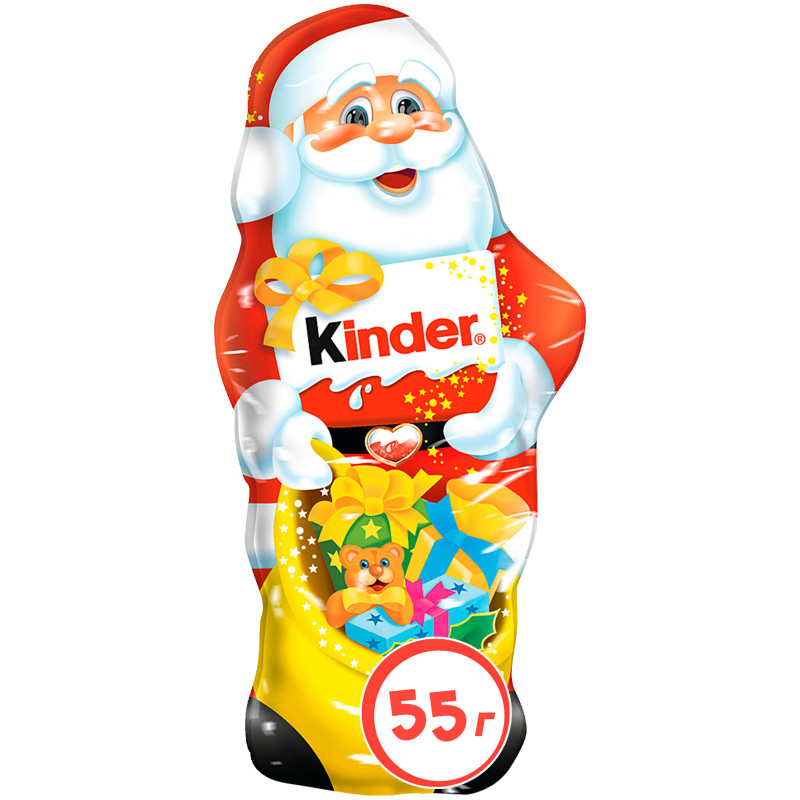 Фигурка шоколадная Kinder с внутренним молочным слоем в форме Деда Мороза, 55г — фото 2