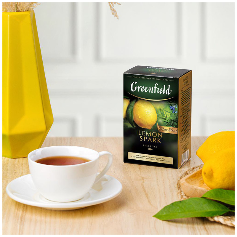 Чай Greenfield Lemon Spark чёрный крупнолистовой, 100г — фото 3