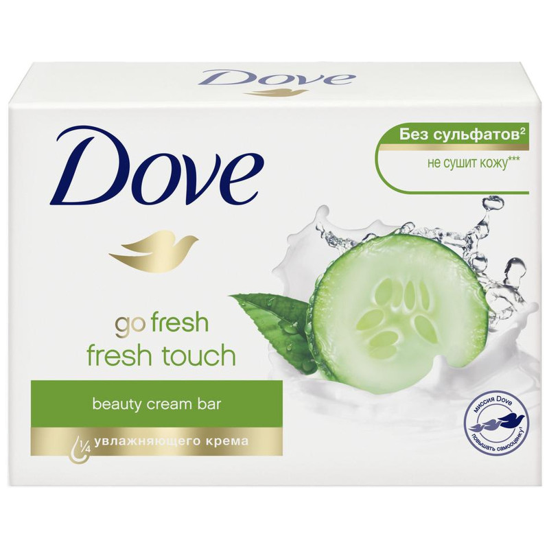 Крем-мыло Dove Прикосновение свежести бессульфатное, 135мл — фото 1