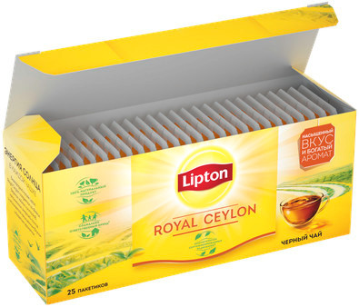 Чай Lipton Royal Ceylon чёрный в пакетиках, 25х2г — фото 2