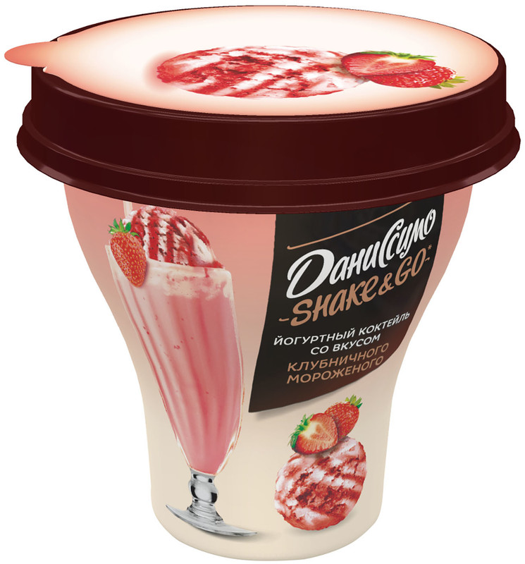 Коктейль йогуртный Даниссимо клубничное мороженое 5.2%, 260мл — фото 2