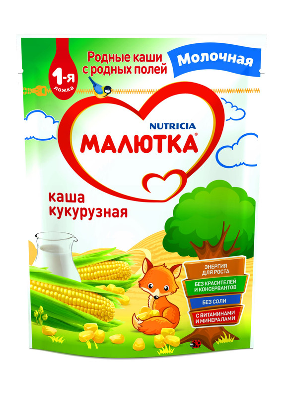 Каша Малютка молочная кукурузная с 5 месяцев, 220г