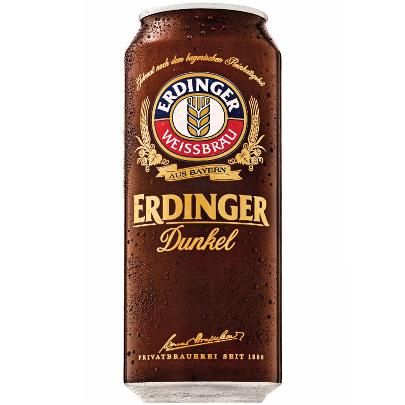 Пиво Erdinger пшеничное тёмное нефильтрованное неосветленное непастеризованное, 500мл