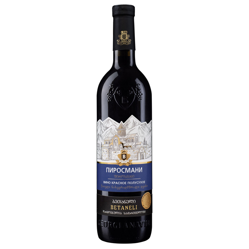 Вино Betaneli Пиросмани столовое красное полусухое 12.5%, 750мл