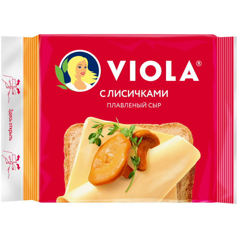 Сыр плавленый Viola с лисичками ломтики 45%, 140г — фото 1