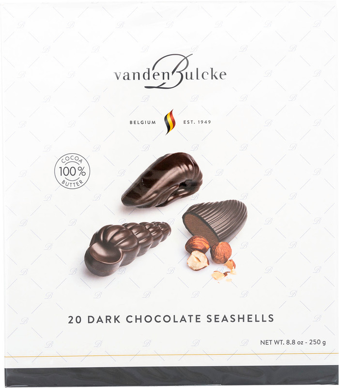 Конфеты Vandenbulcke Dark Chocolate seashells шоколадные с начинкой, 250г — фото 2