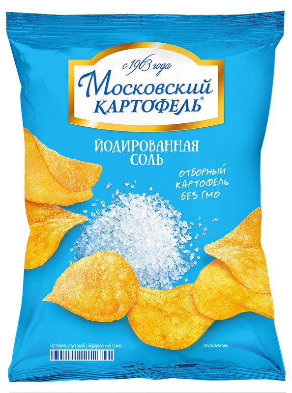 Чипсы Московский Картофель с йодированной солью, 70г