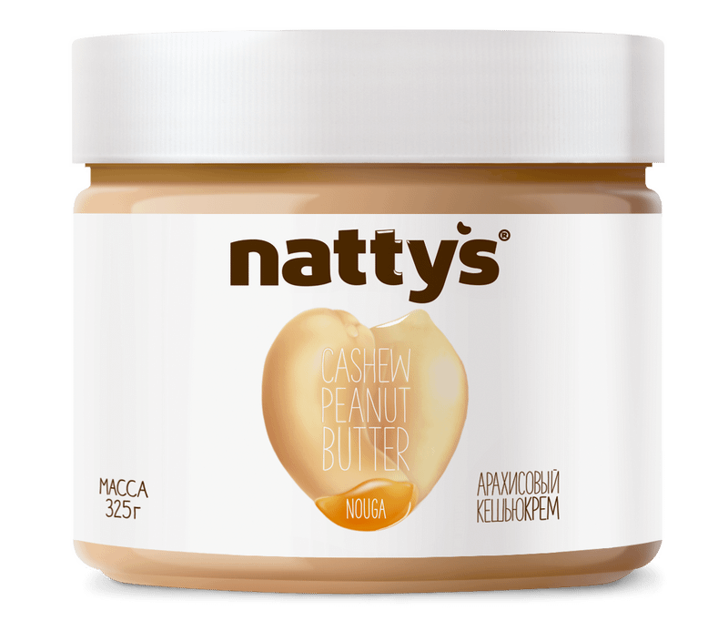 Паста кешью-арахисовая Nattys Nouga с мёдом, 325г