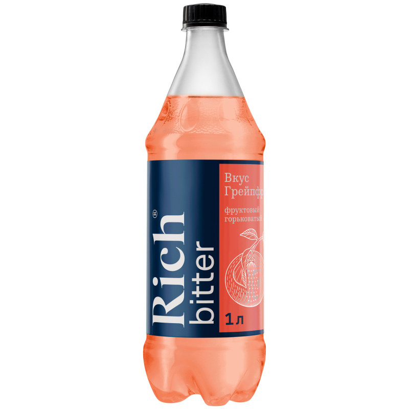 Напиток сильногазированный Rich Bitter Грейпфрут, 1л — фото 3