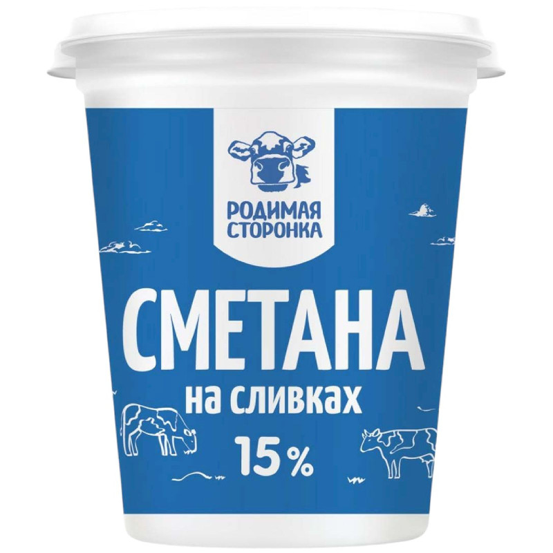 Сметана Родимая Сторонка 15%, 320мл — фото 1