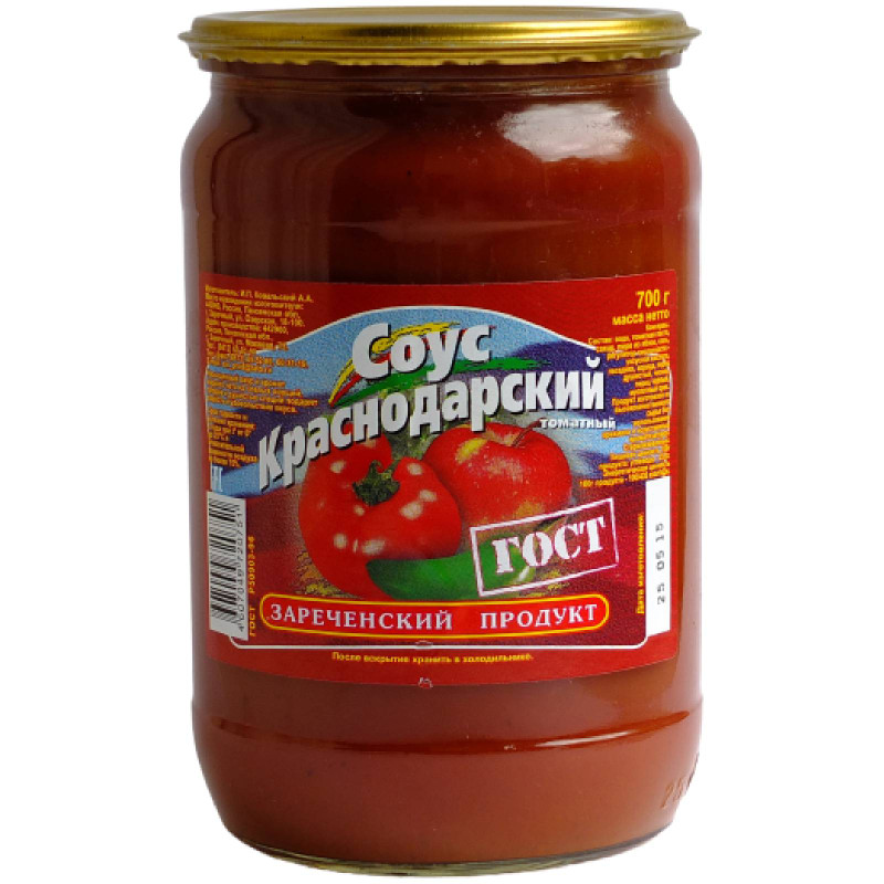 Соус Зареченский продукт Краснодарский, 700г
