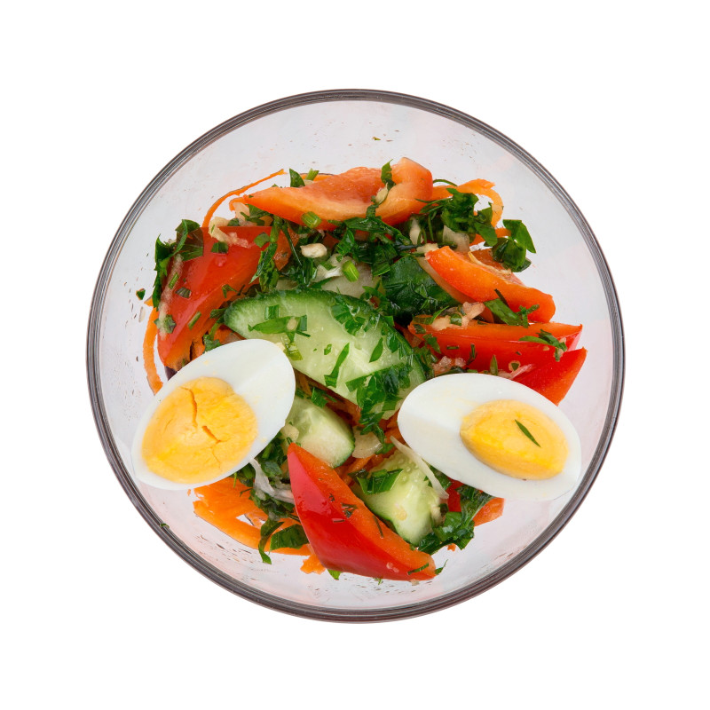 Салат с фасолью и яйцом диетический