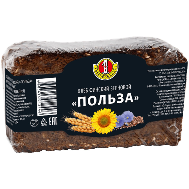 Хлеб Первый Хлебокомбинат Польза финский зерновой, 300г