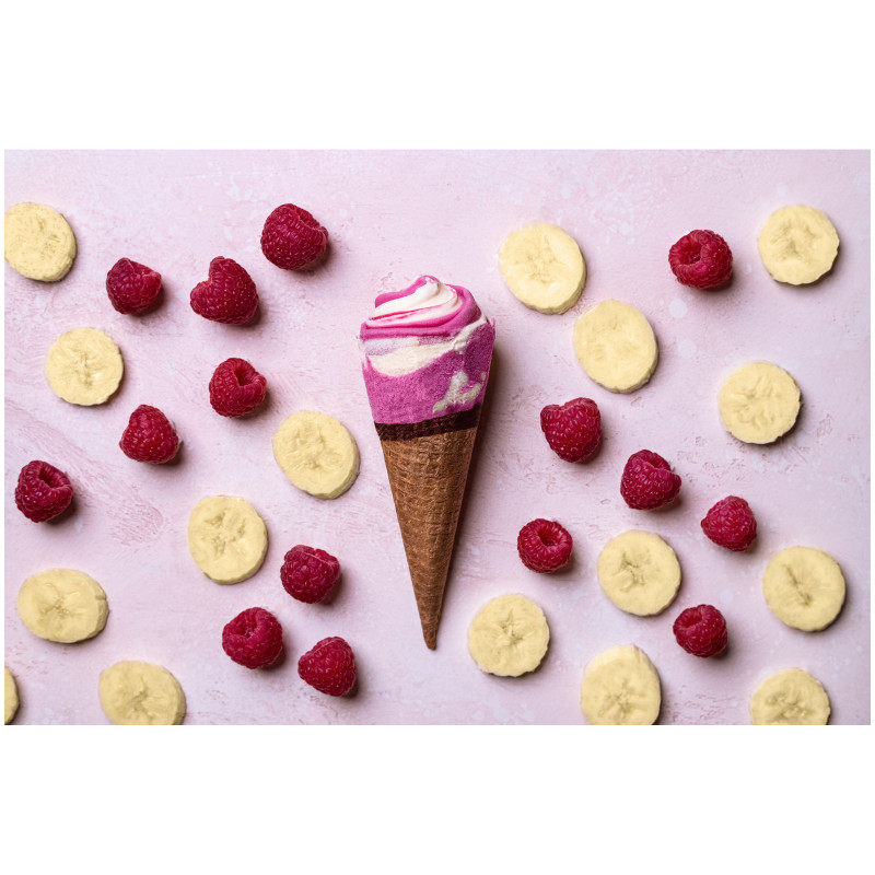 Мороженое сливочное Sunreme малина-банан рожок в глазури 8%, 78г — фото 2