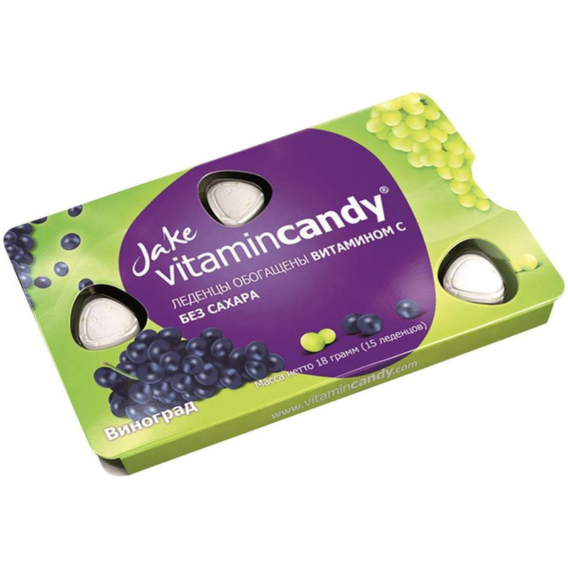 Леденцы Jake с витамином С со вкусом винограда, 18г