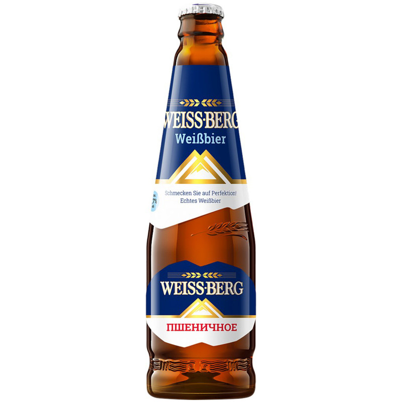 Пиво Weiss Berg Пшеничное нефильтрованное неосветлённое пастеризованное 4.7%, 500мл