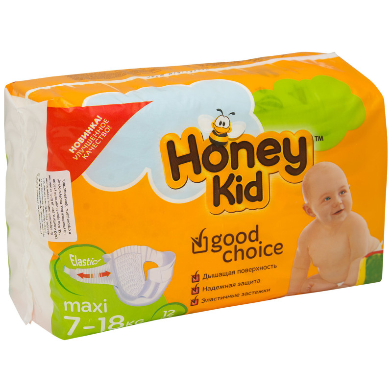 Подгузники Maxi 7-18кг Honey Kid, 12шт — фото 1