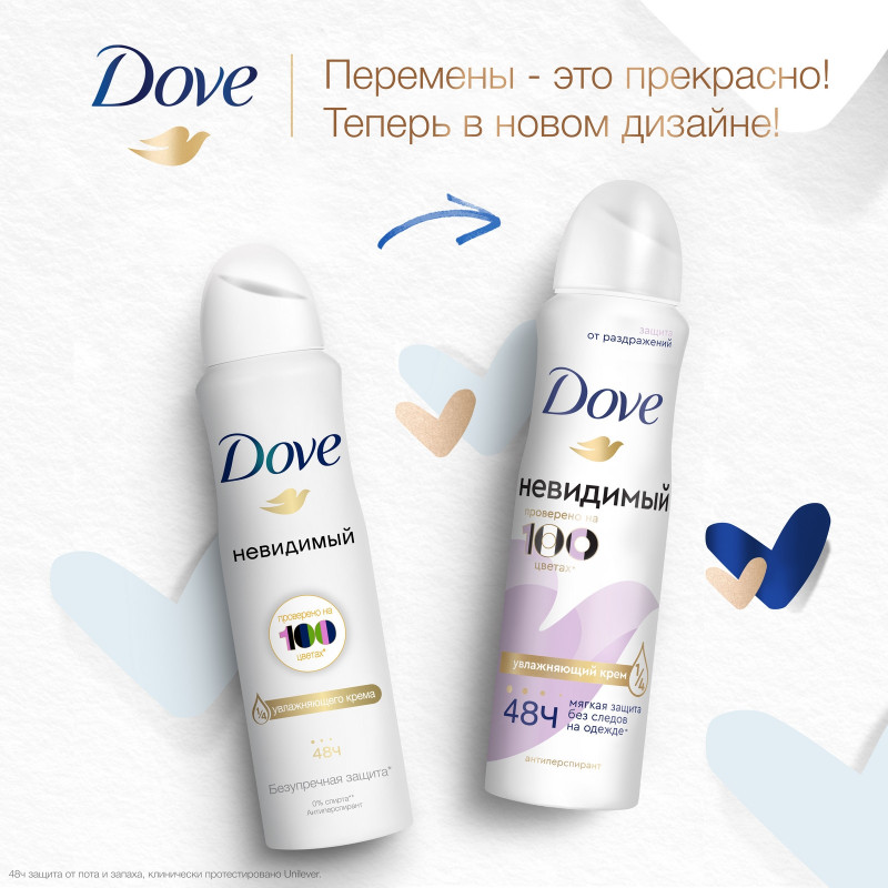 Антиперспирант-дезодорант Dove Invisible dry Невидимый против белых следов спрей, 150мл — фото 2
