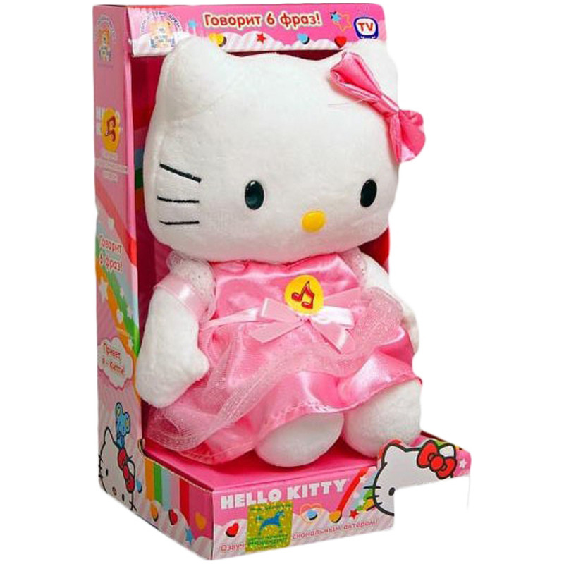 Игрушка мягкая Мульти-Пульти Hello Kitty со звуковым эффектом, 22см — фото 1