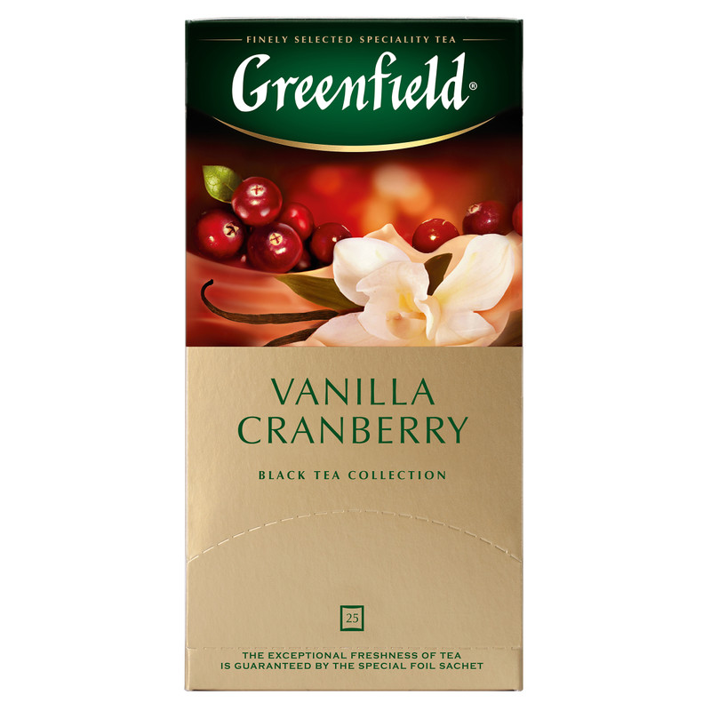 Чай Greenfield Greenfield Vanilla чёрный в пакетиках, 25х1.5г