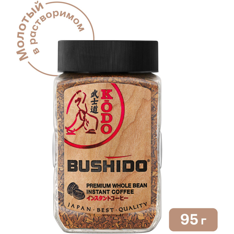 Кофе Bushido Kodo растворимый с добавлением молотого, 95г — фото 1