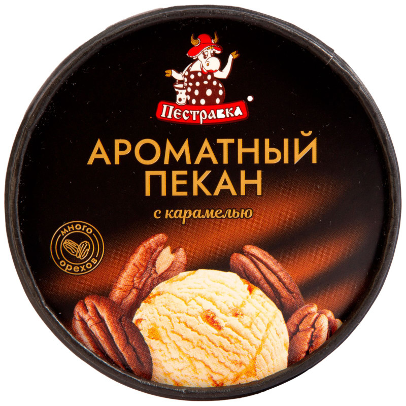 Мороженое Пестравка Ароматный пекан с карамелью пломбир 12%, 250г — фото 1