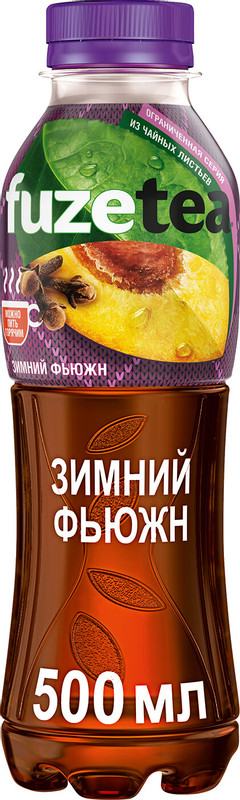 Холодный чай Fuzetea Зимний фьюжн чёрный со вкусом сливы и гвоздики, 500мл — фото 1