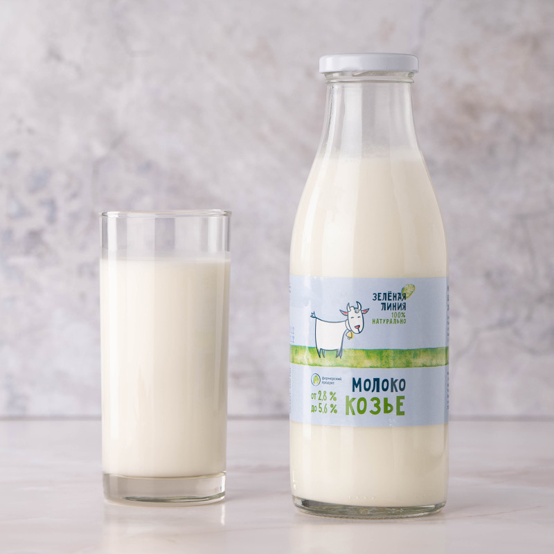 Молоко козье цельное питьевое пастеризованное 2.8-5.6% Зелёная Линия, 500мл — фото 1