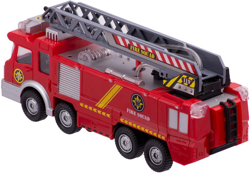 Машинка Big Motors пожарная с лестницей на батарейках со звуком и светом SY732 — фото 7