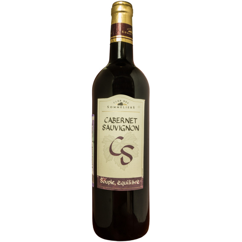 Вино Club Des Sommeliers Каберне Совиньон красное сухое, 750мл