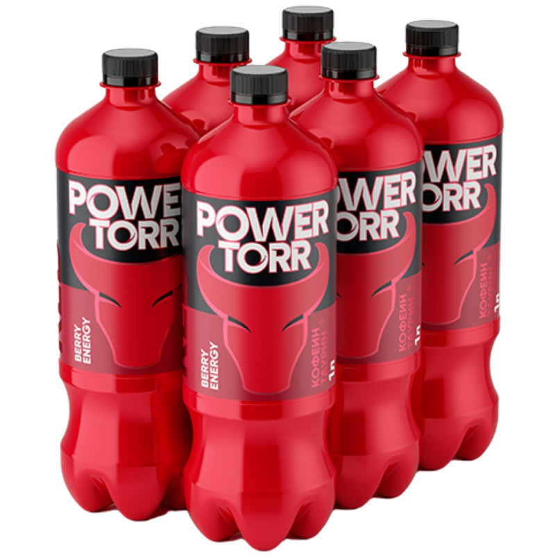 Напиток энергетический Power Torr Red безалкогольный газированный, 1л — фото 1