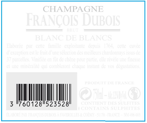 Вино F. Dubois Blanc de Blancs Champagne AOC игристое белое брют в п/у 12%, 750мл — фото 7