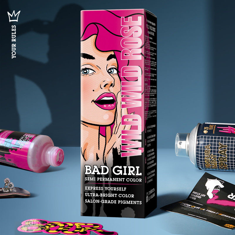 Краска для волос Bad Girl Wild Wild Rose розовый, 150мл — фото 3