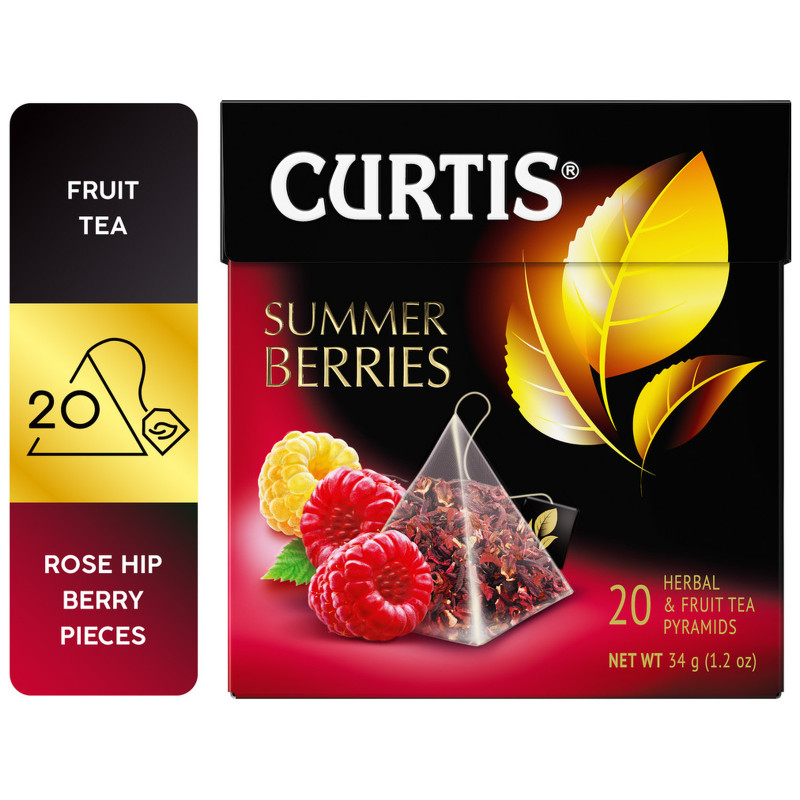 Чай Curtis Summer Berries фруктовый в пирамидках, 20х1.47г — фото 1