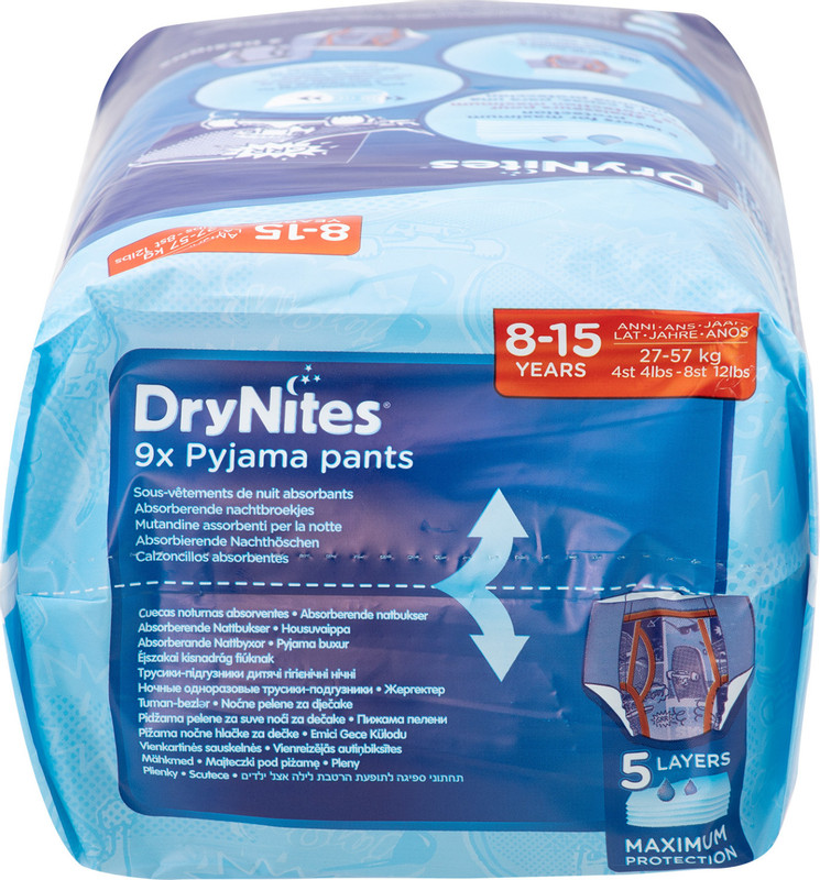 Подгузники-трусики DryNites ночные для мальчиков 8-15лет 25-57кг, 9шт — фото 5