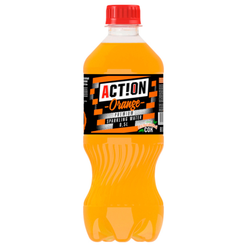 Напиток безалкогольный Action! апельсин газированный, 500мл