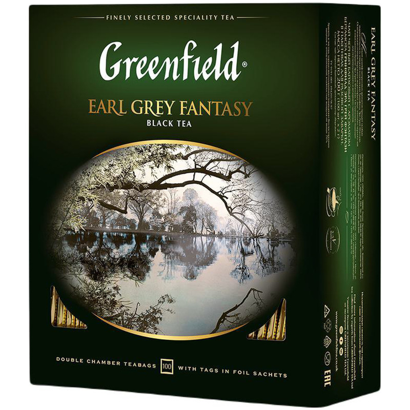 Чай Greenfield Earl Grey Fantasy чёрный в пакетиках, 100х2г — фото 1