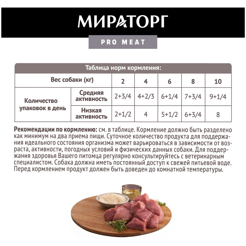 Влажный корм Мираторг Pro Meat с телятиной для пищеварения взрослых собак мелких пород, 85г — фото 5