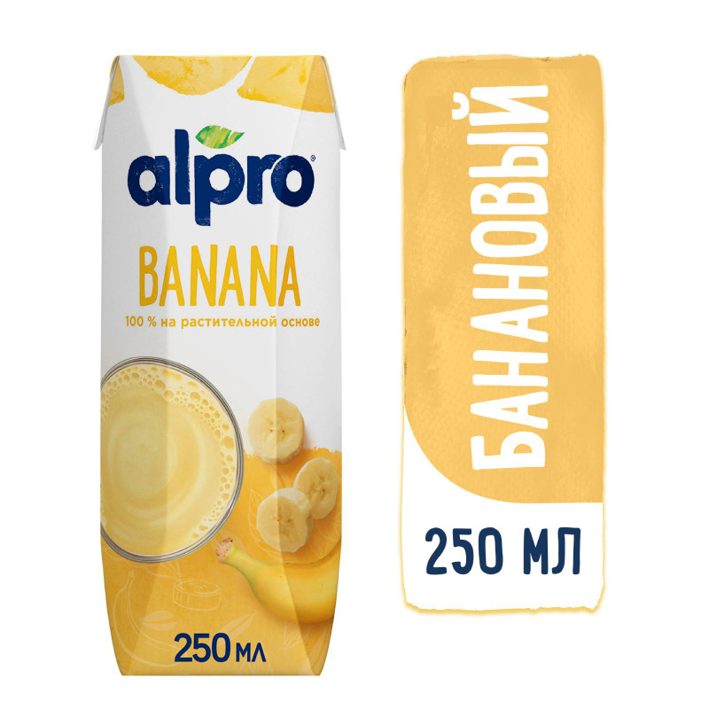 Напиток соево-банановый Alpro Soya banana обогащённый кальцием и витаминами 1.8%, 250мл — фото 1