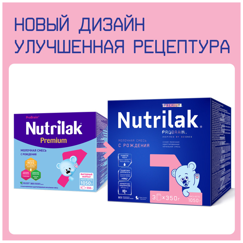 Сместь Nutrilak Premium 1 молочная сухая от 0 месяцев, 1.05г — фото 2