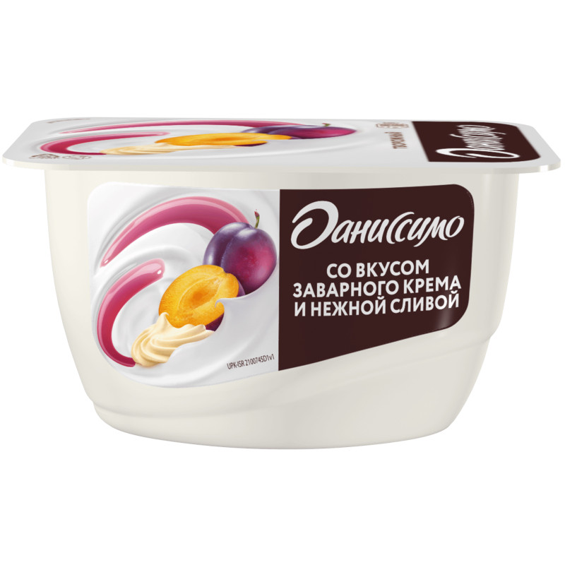 Продукт творожный Даниссимо со вкусом заварного крема и нежной сливой 5.7%, 130г