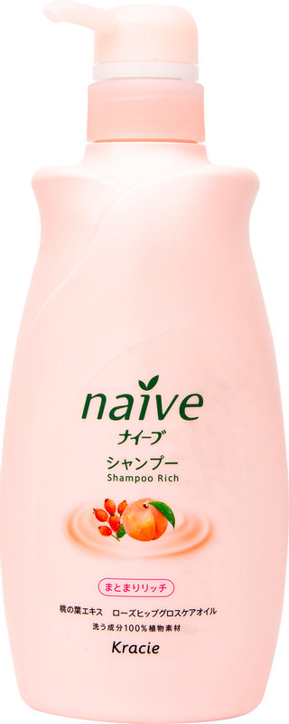 Шампунь Naive для сухих волос экстракт персика и масло шиповника, 550мл